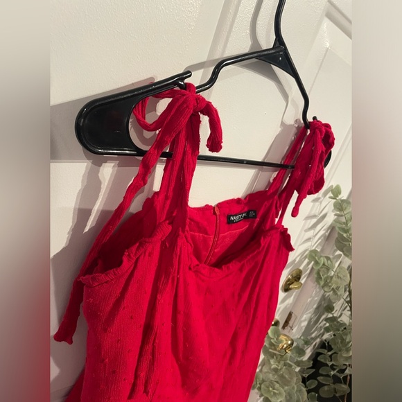 Nasty Gal red midi dress size large 8 dress great condition zipper back - Picture 9 of 9